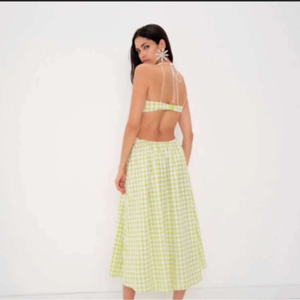 NWT For love & lemons 🍋 Green Gingham dress